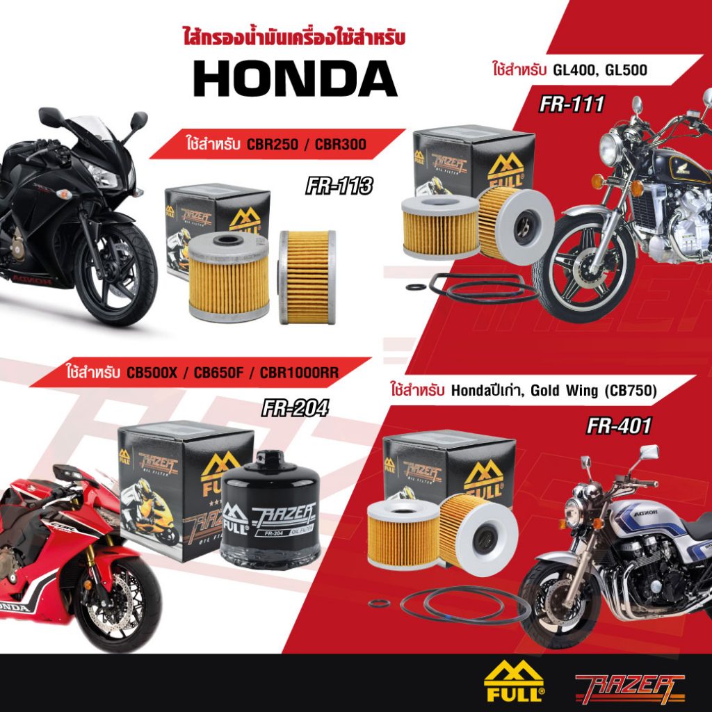 ไส้กรองบิ๊กไบค์หัวน็อต HONDA